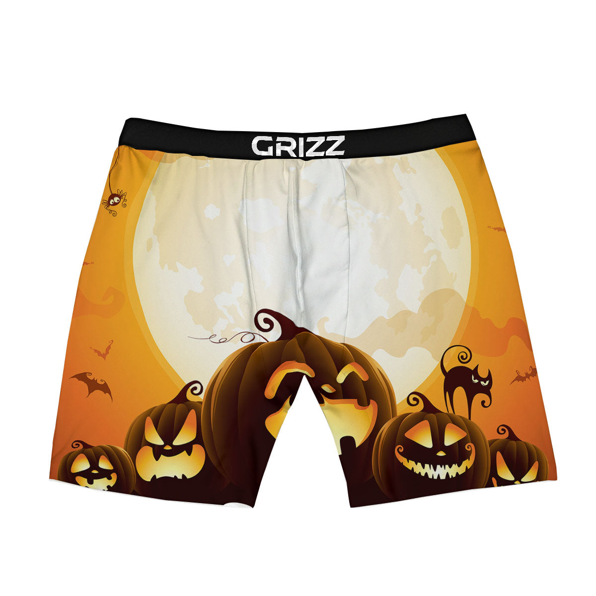 Jack-O'-Lantern Pumpkin Halloween Print Boxer Briefs-grizzshop