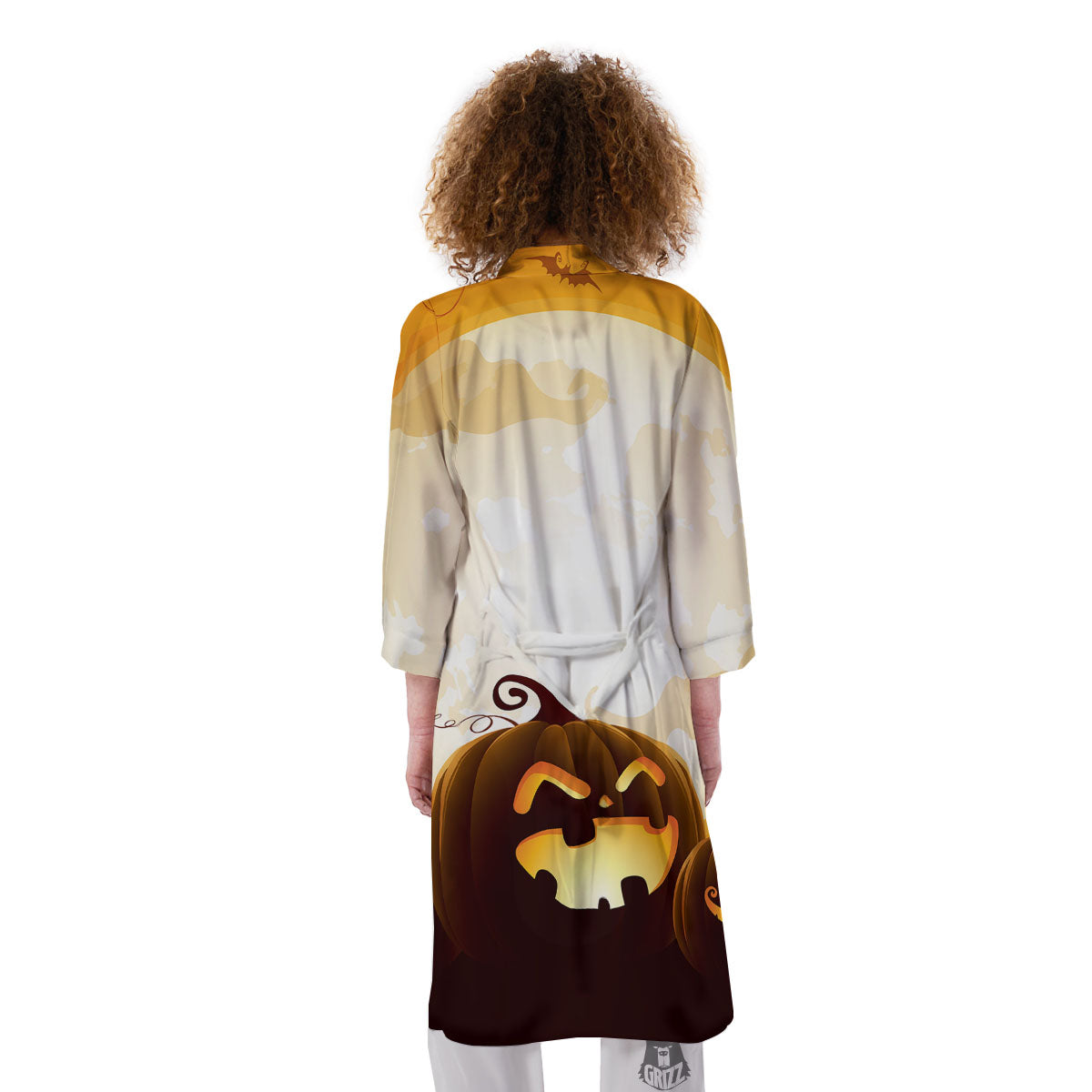 Jack-O'-Lantern Pumpkin Halloween Print Kimono-grizzshop