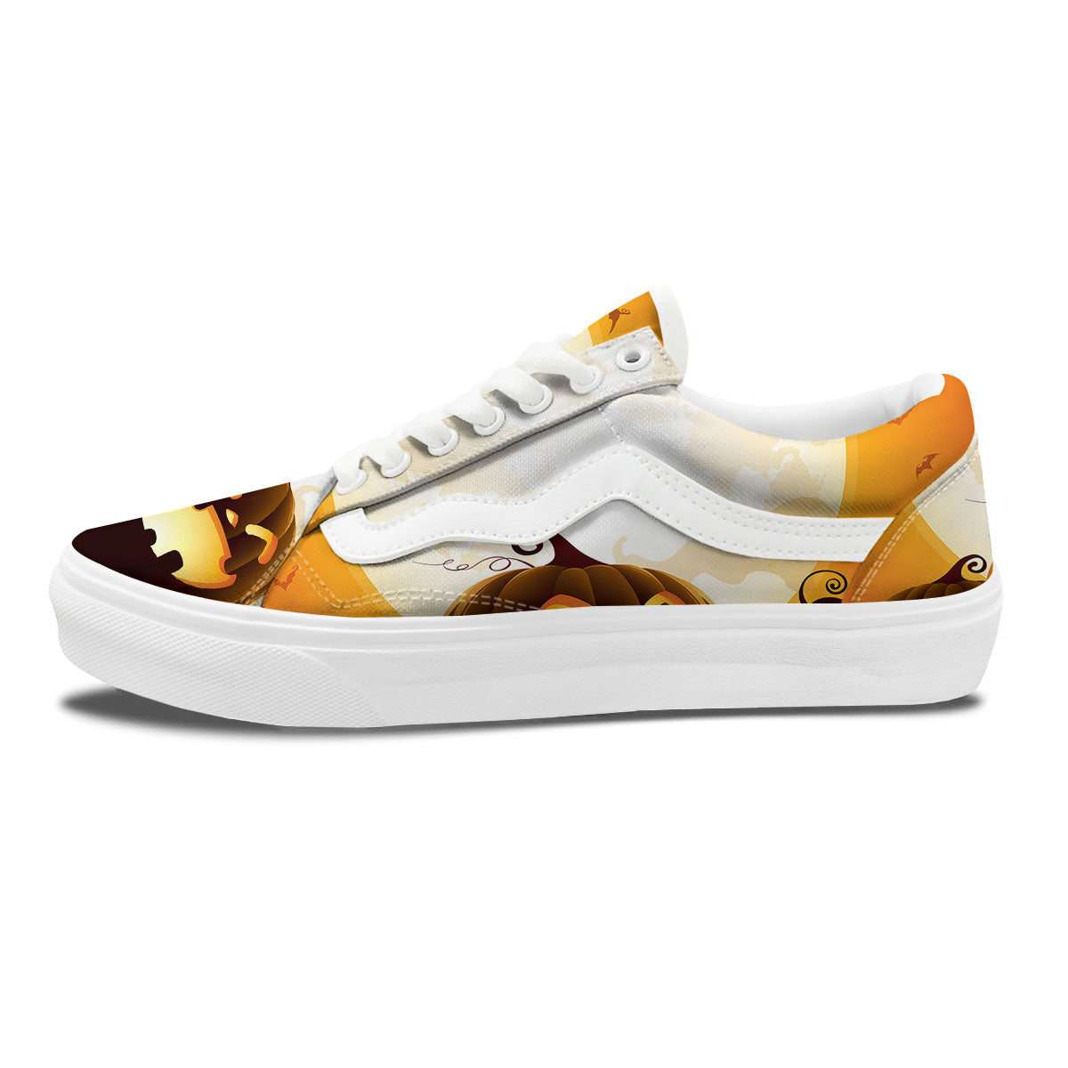 Jack-O'-Lantern Pumpkin Halloween Print Skate Shoes-grizzshop
