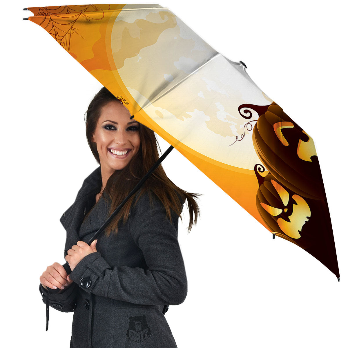 Jack-O'-Lantern Pumpkin Halloween Print Umbrella-grizzshop