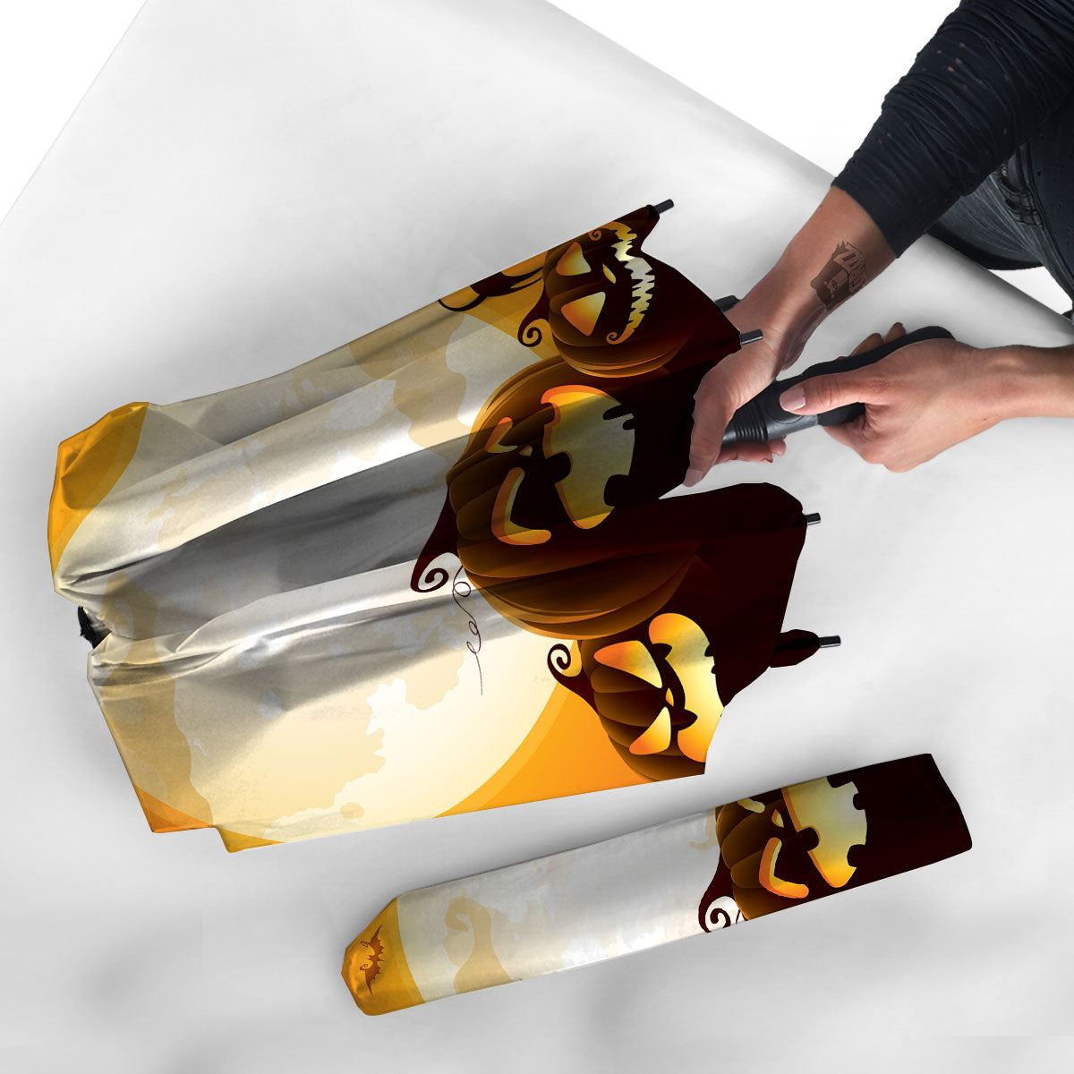 Jack-O'-Lantern Pumpkin Halloween Print Umbrella-grizzshop