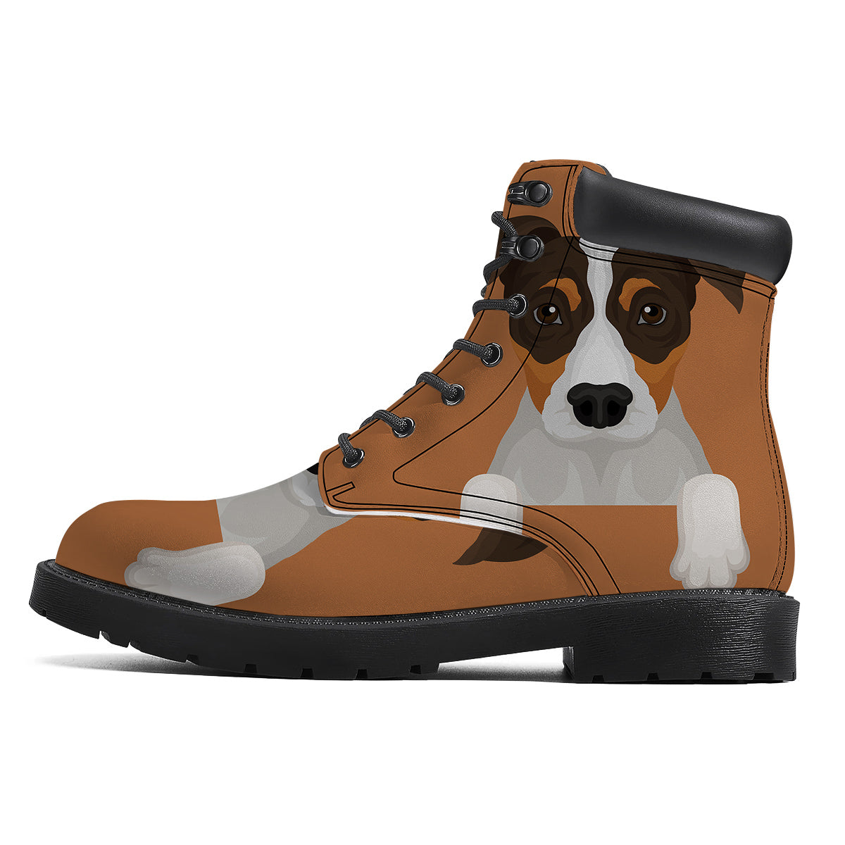 Jack Russell Terrier Cartoon Print Boots-grizzshop