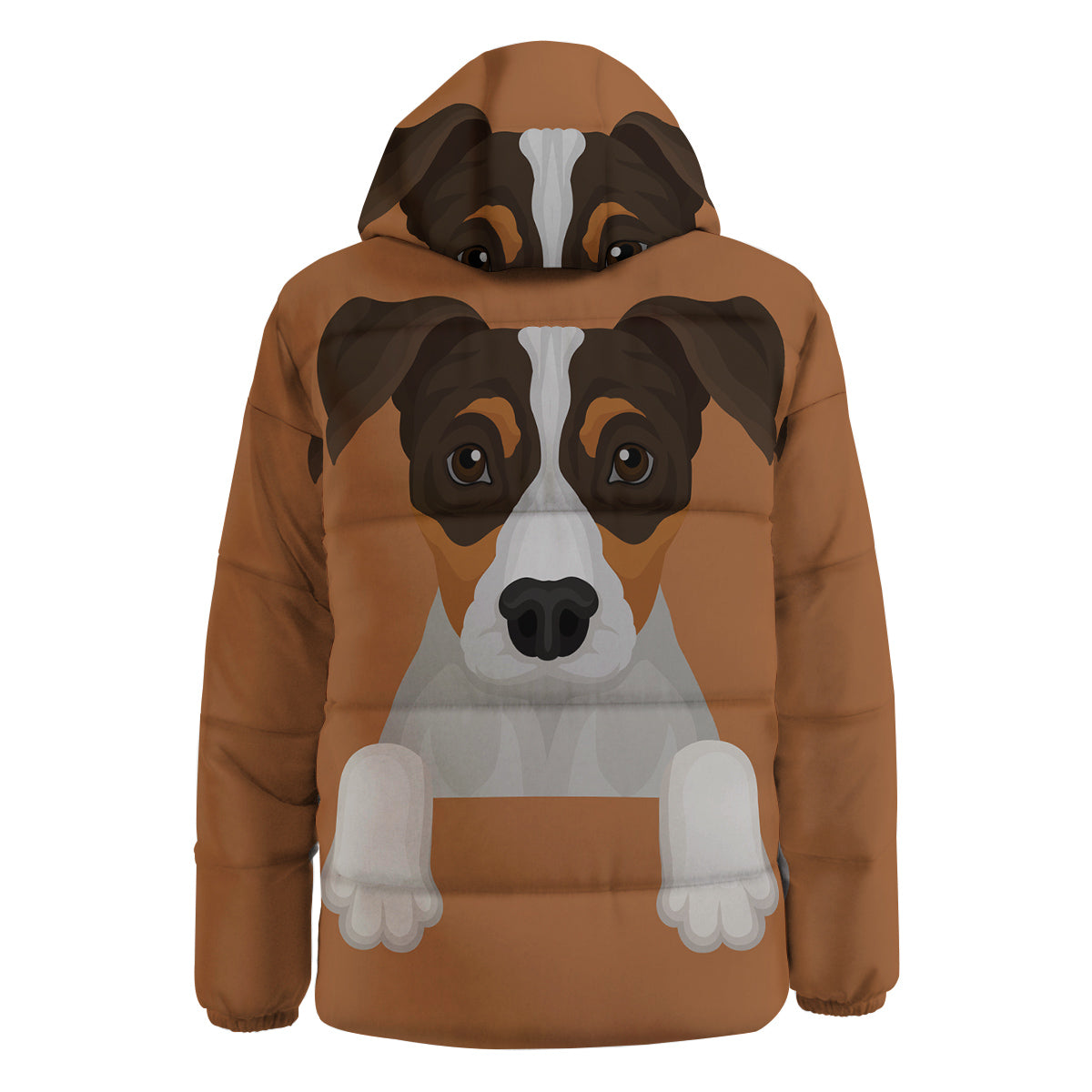 Jack Russell Terrier Cartoon Print Down Jacket-grizzshop