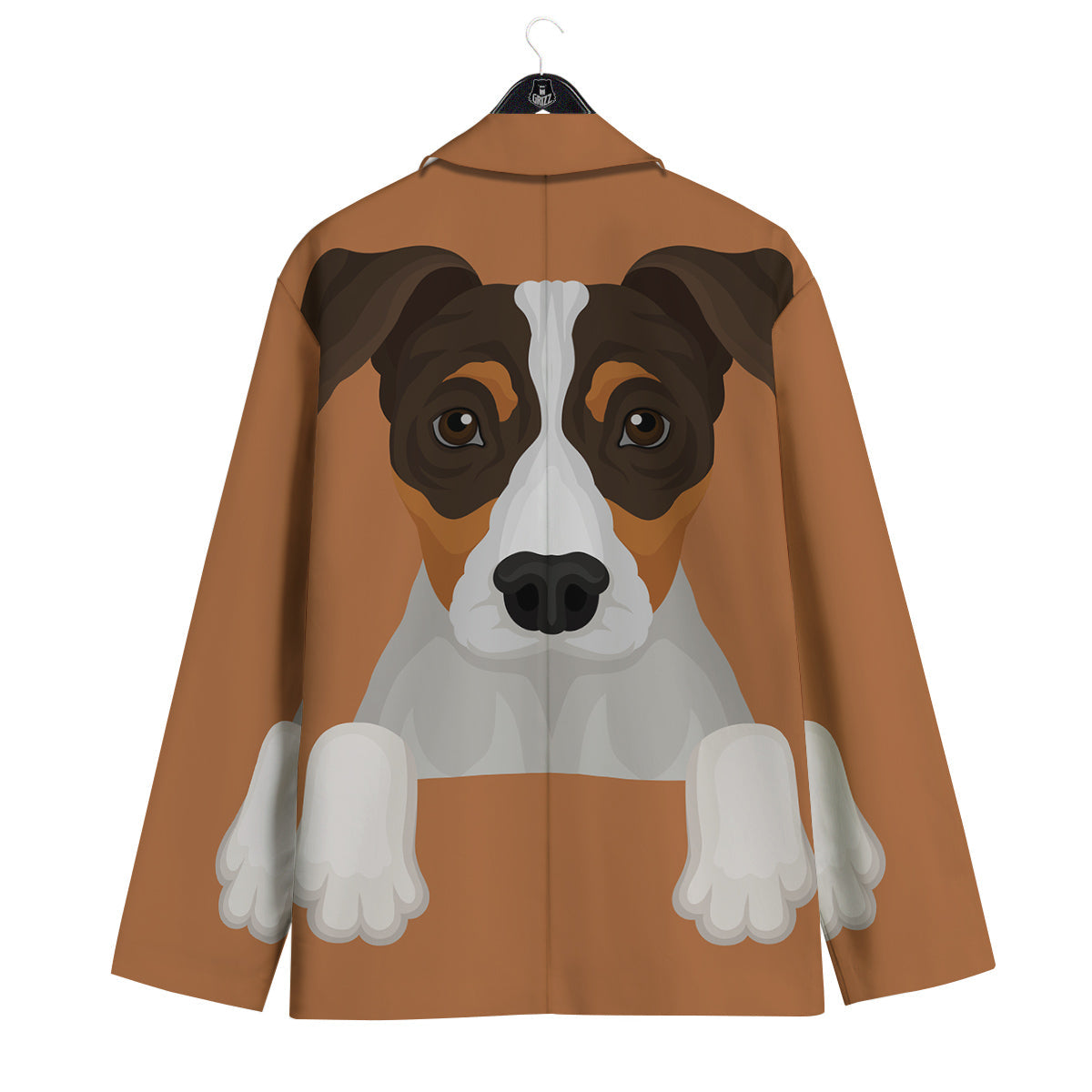 Jack Russell Terrier Cartoon Print Men's Sport Coat-grizzshop