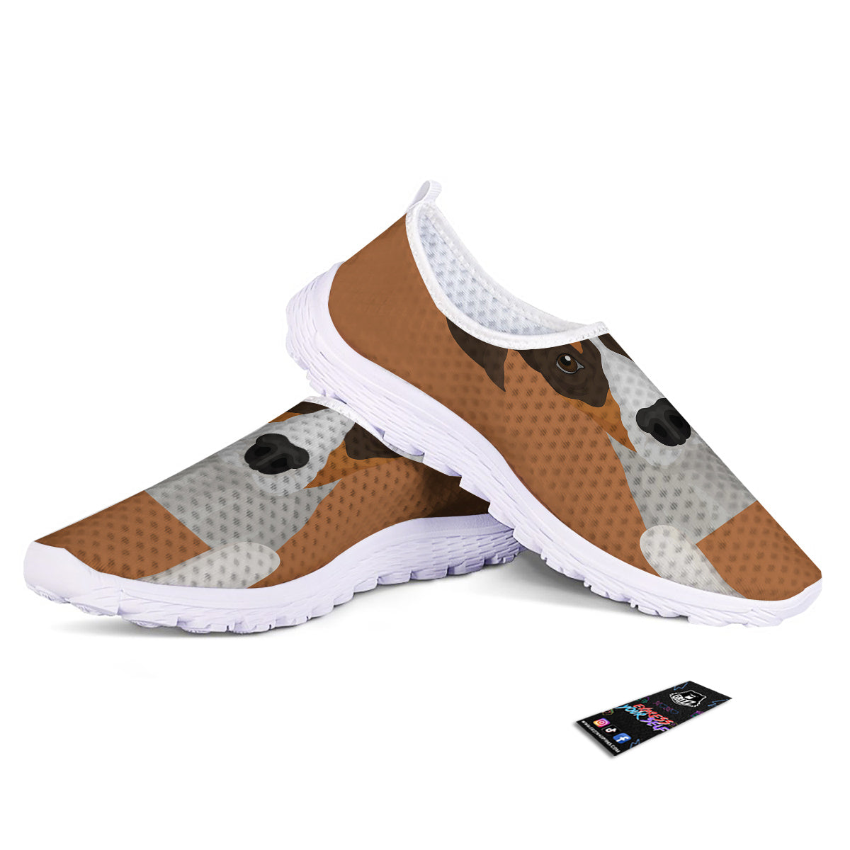 Jack Russell Terrier Cartoon Print Nurse Shoes-grizzshop