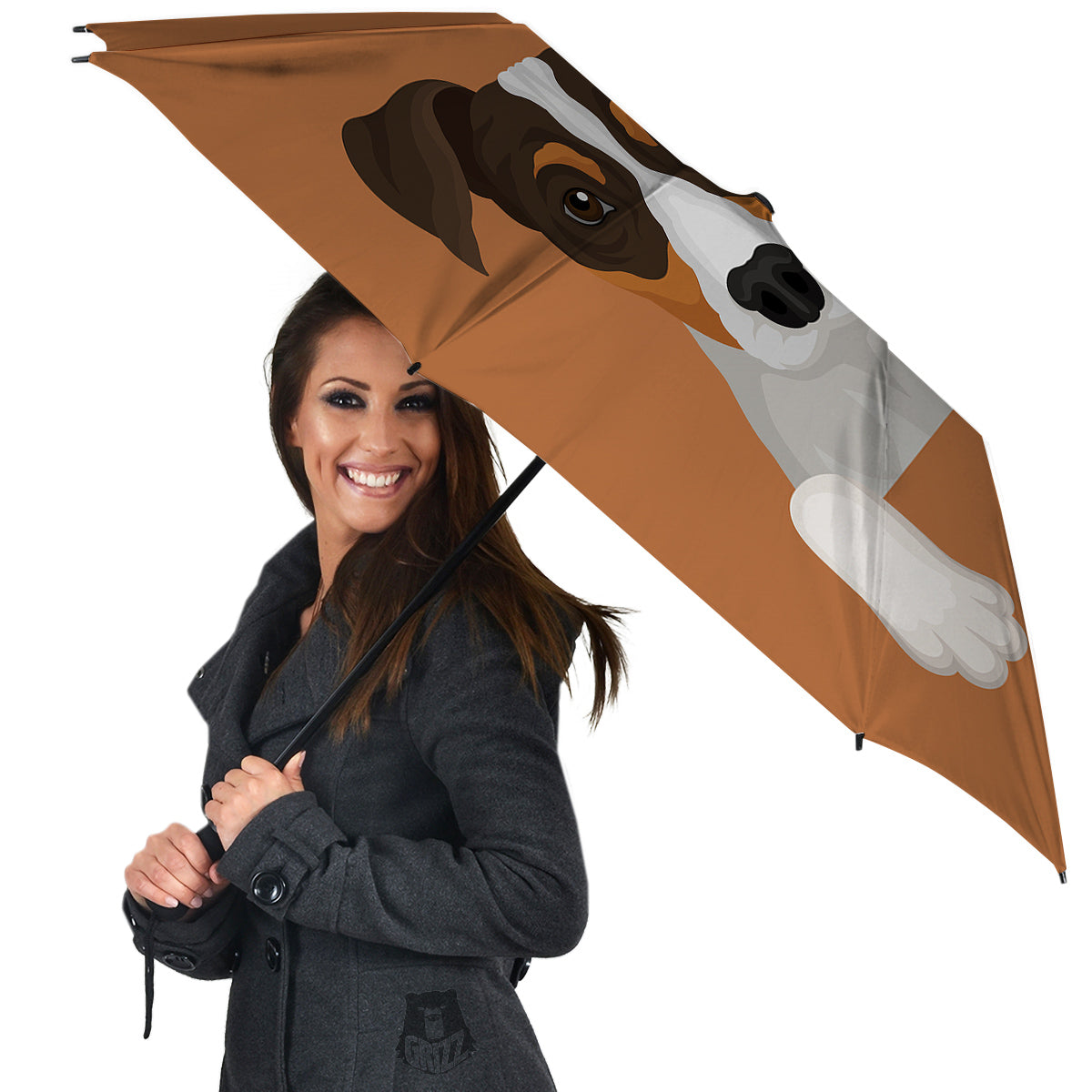 Jack Russell Terrier Cartoon Print Umbrella-grizzshop