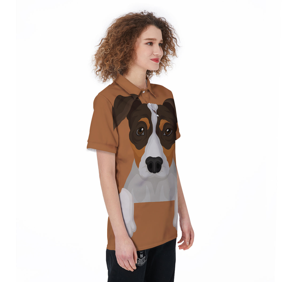 Jack Russell Terrier Cartoon Print Women's Golf Shirts-grizzshop