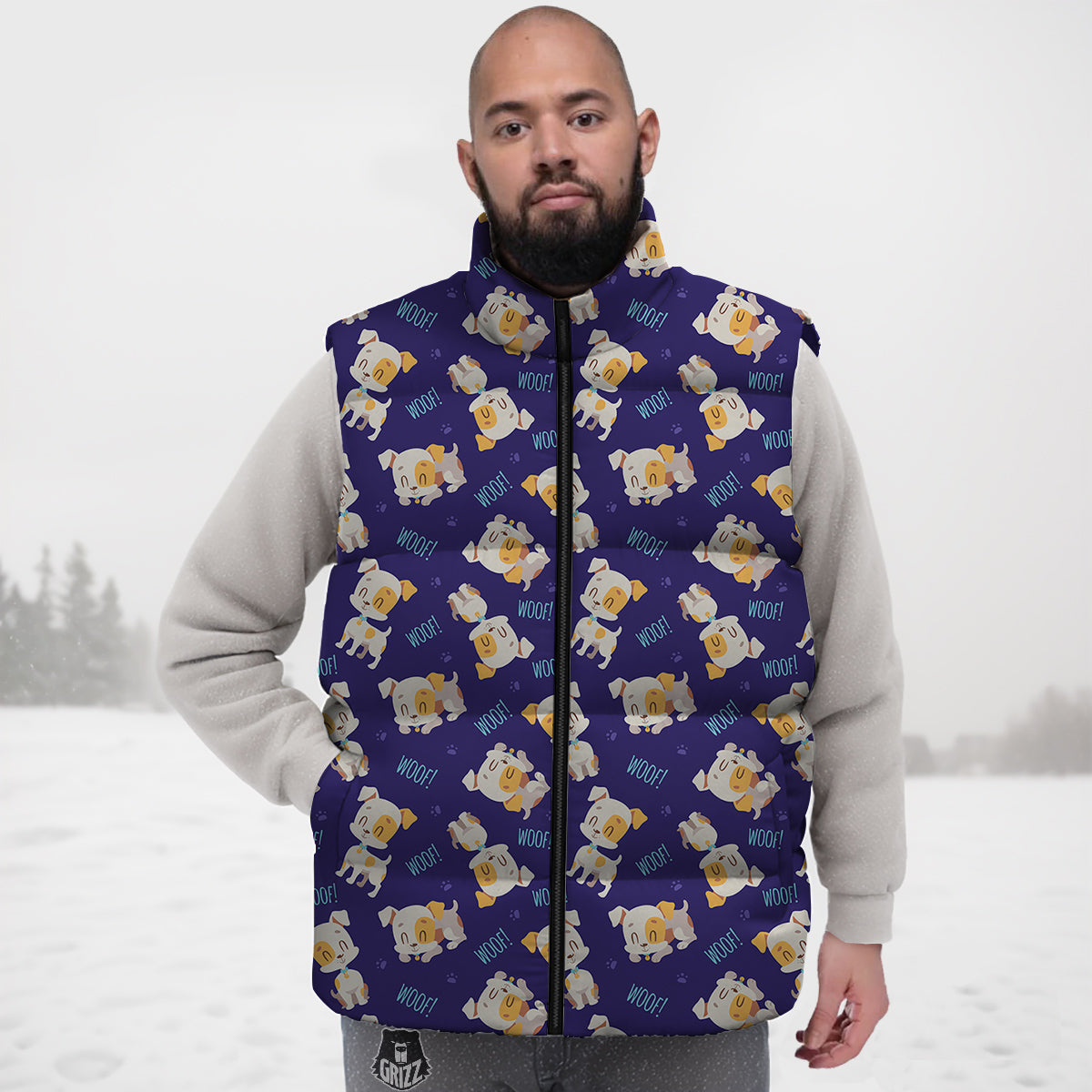 Jack Russell Terrier Cute Print Pattern Down Vest