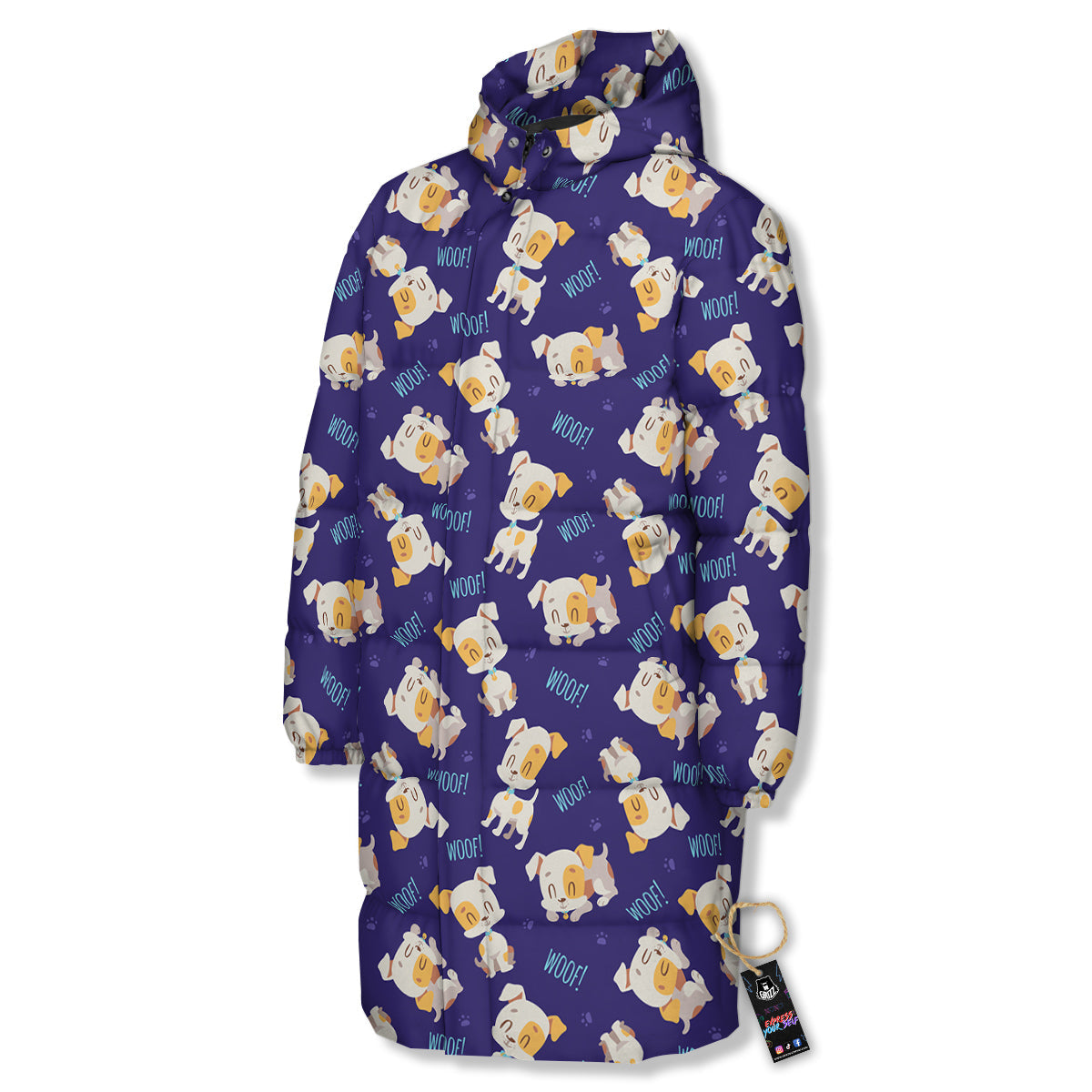 Jack Russell Terrier Cute Print Pattern Long Down Jacket-grizzshop