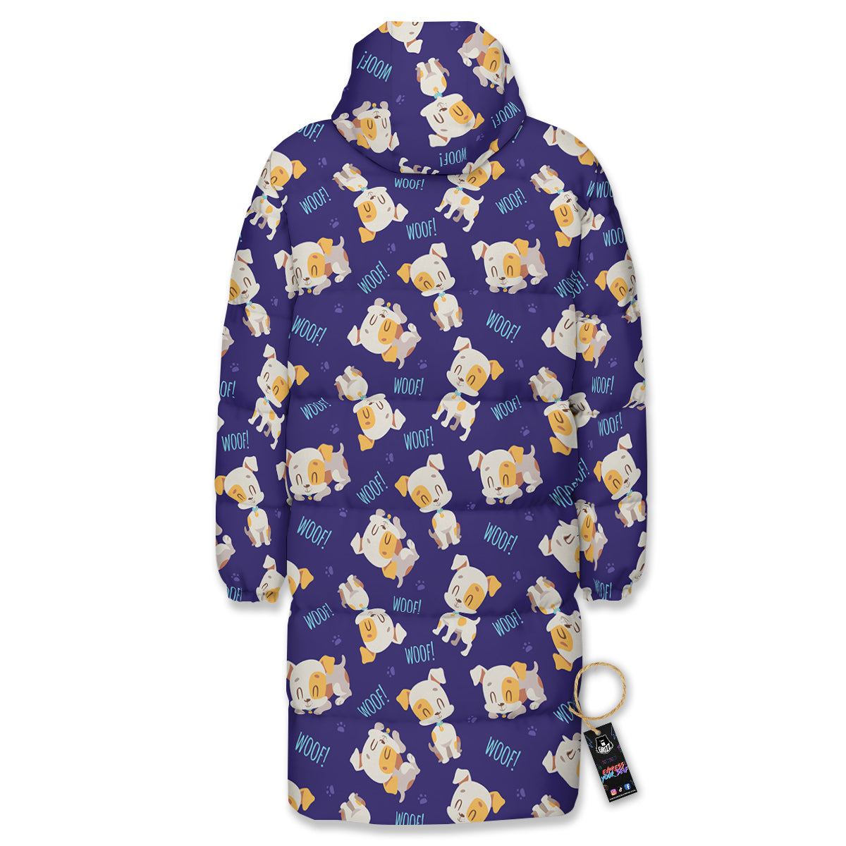 Jack Russell Terrier Cute Print Pattern Long Down Jacket-grizzshop