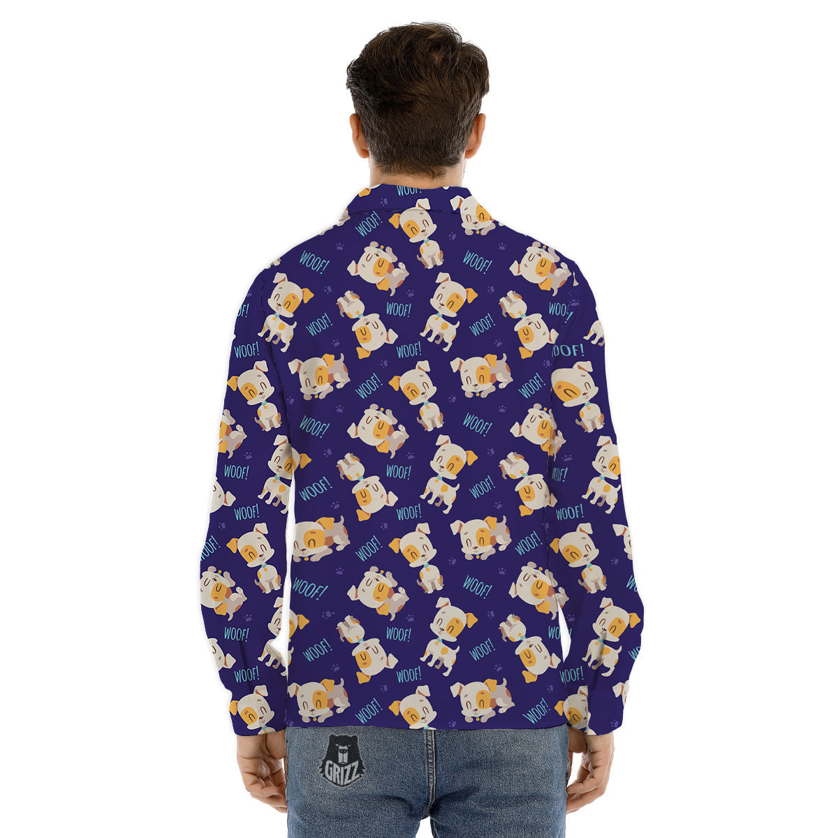 Jack Russell Terrier Cute Print Pattern Men's Dress Shirts-grizzshop