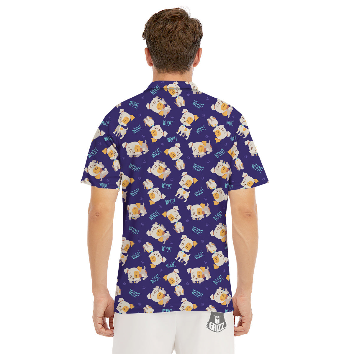 Jack Russell Terrier Cute Print Pattern Men's Golf Shirts-grizzshop