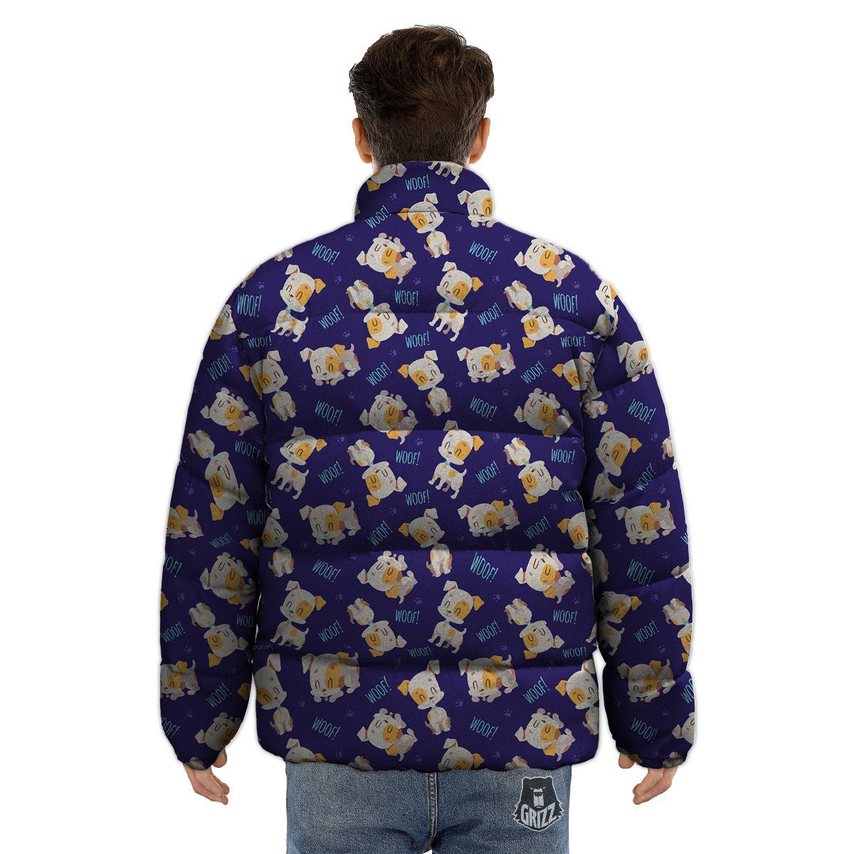 Jack Russell Terrier Cute Print Pattern Puffer Jacket-grizzshop