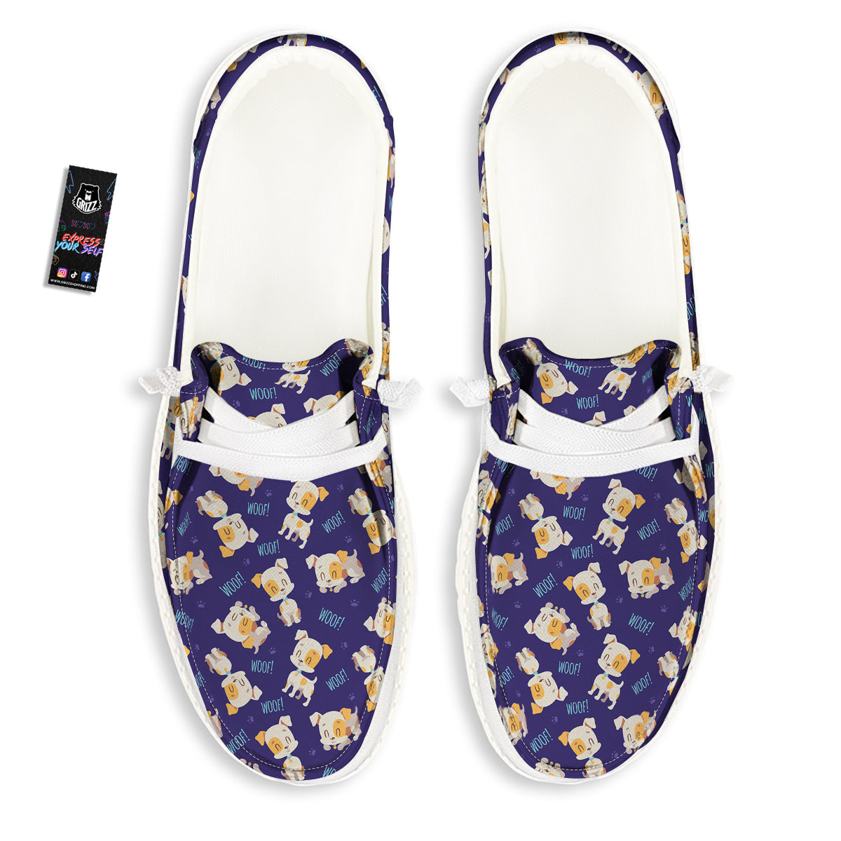 Jack Russell Terrier Cute Print Pattern White Loafers-grizzshop