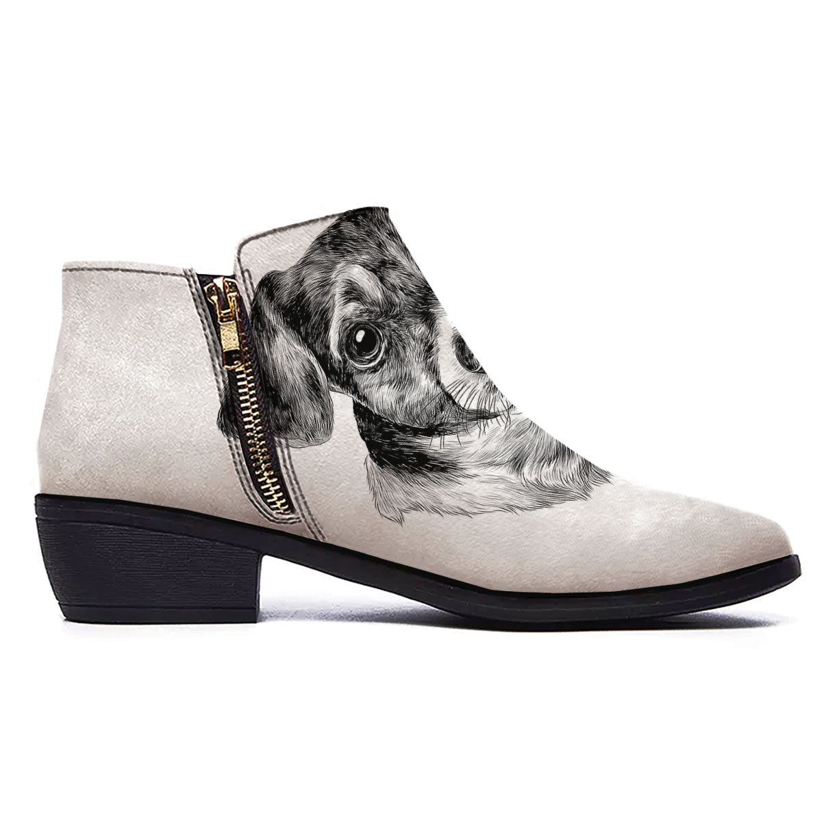 Jack Russell Terrier Drawing Print Ankle Boots-grizzshop