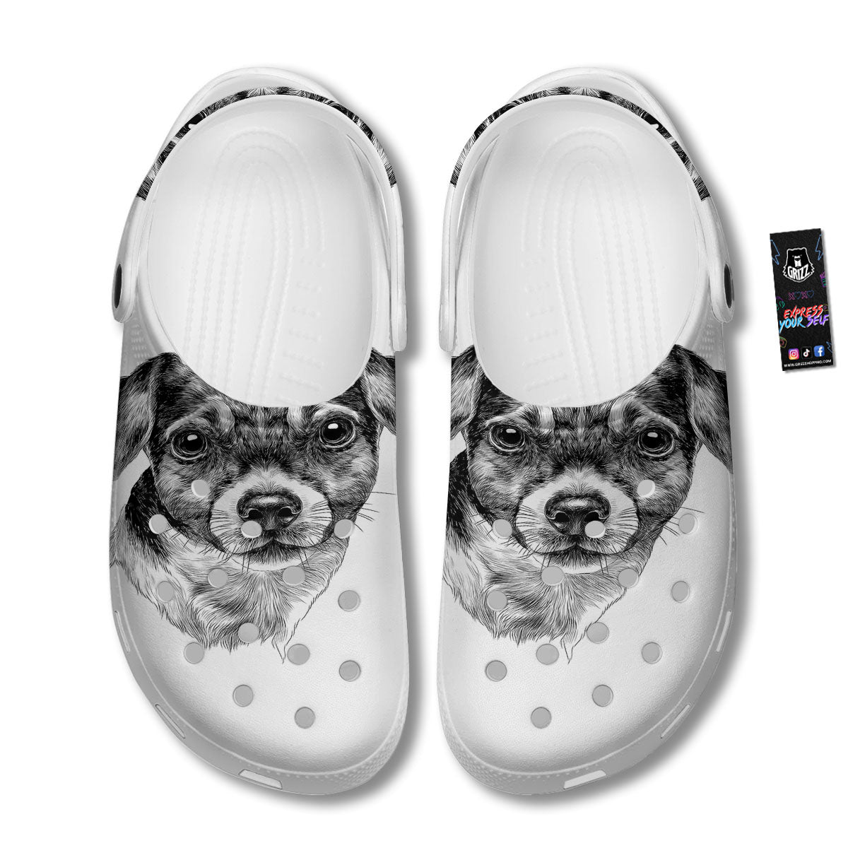 Jack Russell Terrier Drawing Print Clog-grizzshop