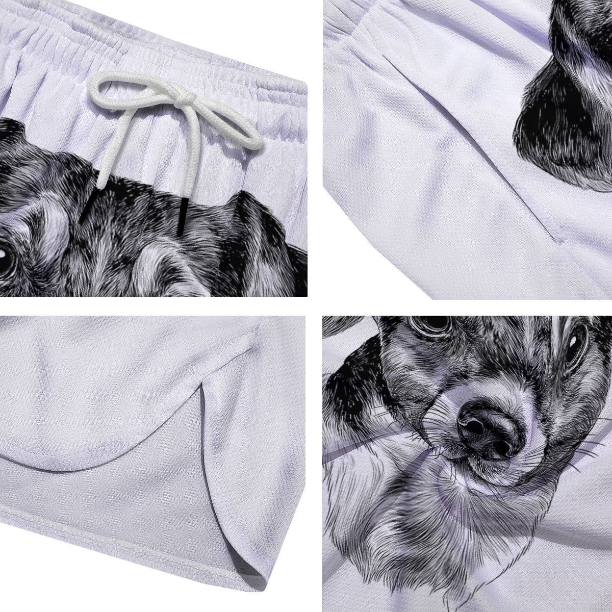 Jack Russell Terrier Drawing Print Men's Running Shorts-grizzshop