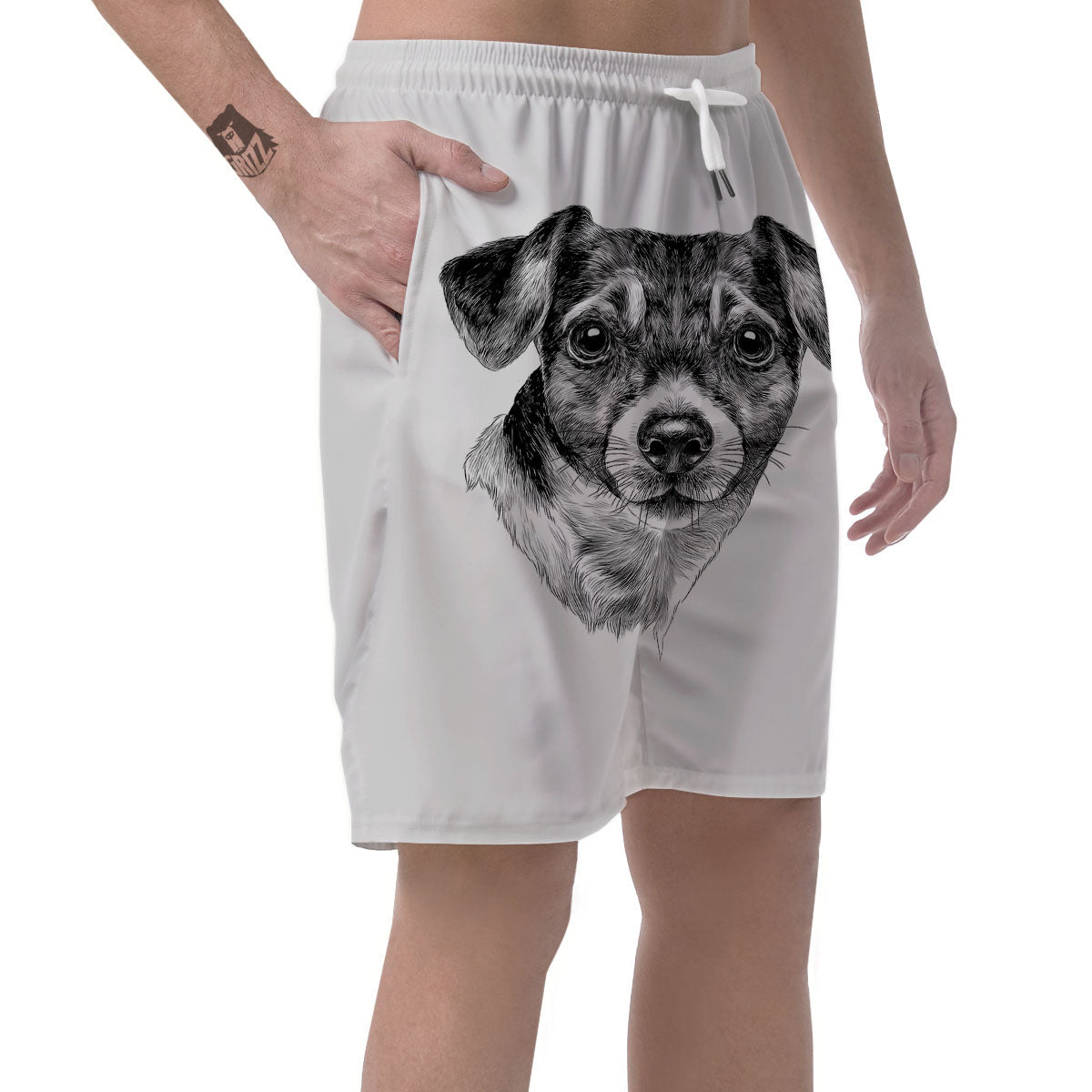 Jack Russell Terrier Drawing Print Men's Shorts-grizzshop