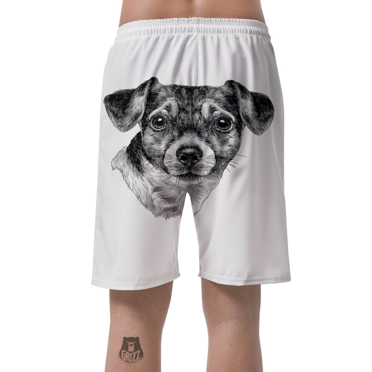 Jack Russell Terrier Drawing Print Men's Shorts-grizzshop