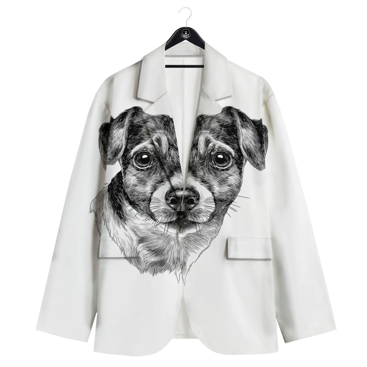 Jack Russell Terrier Drawing Print Men's Sport Coat-grizzshop