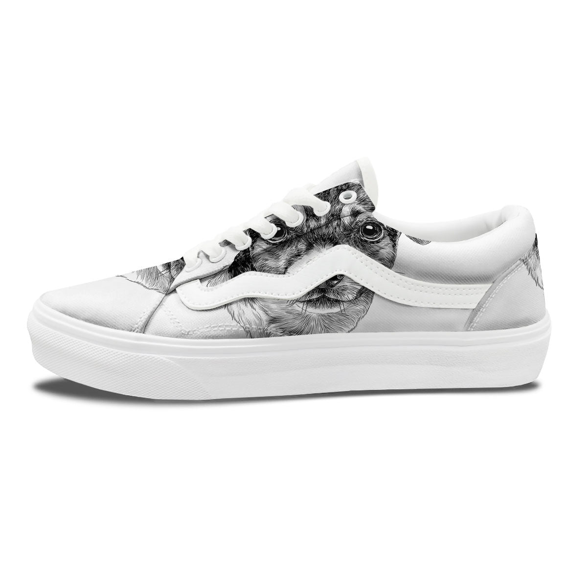 Jack Russell Terrier Drawing Print Skate Shoes-grizzshop