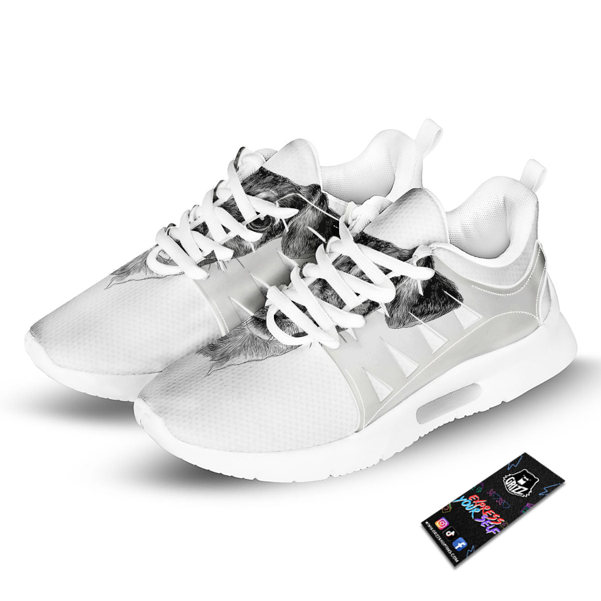 Jack Russell Terrier Drawing Print Tennis Shoes-grizzshop