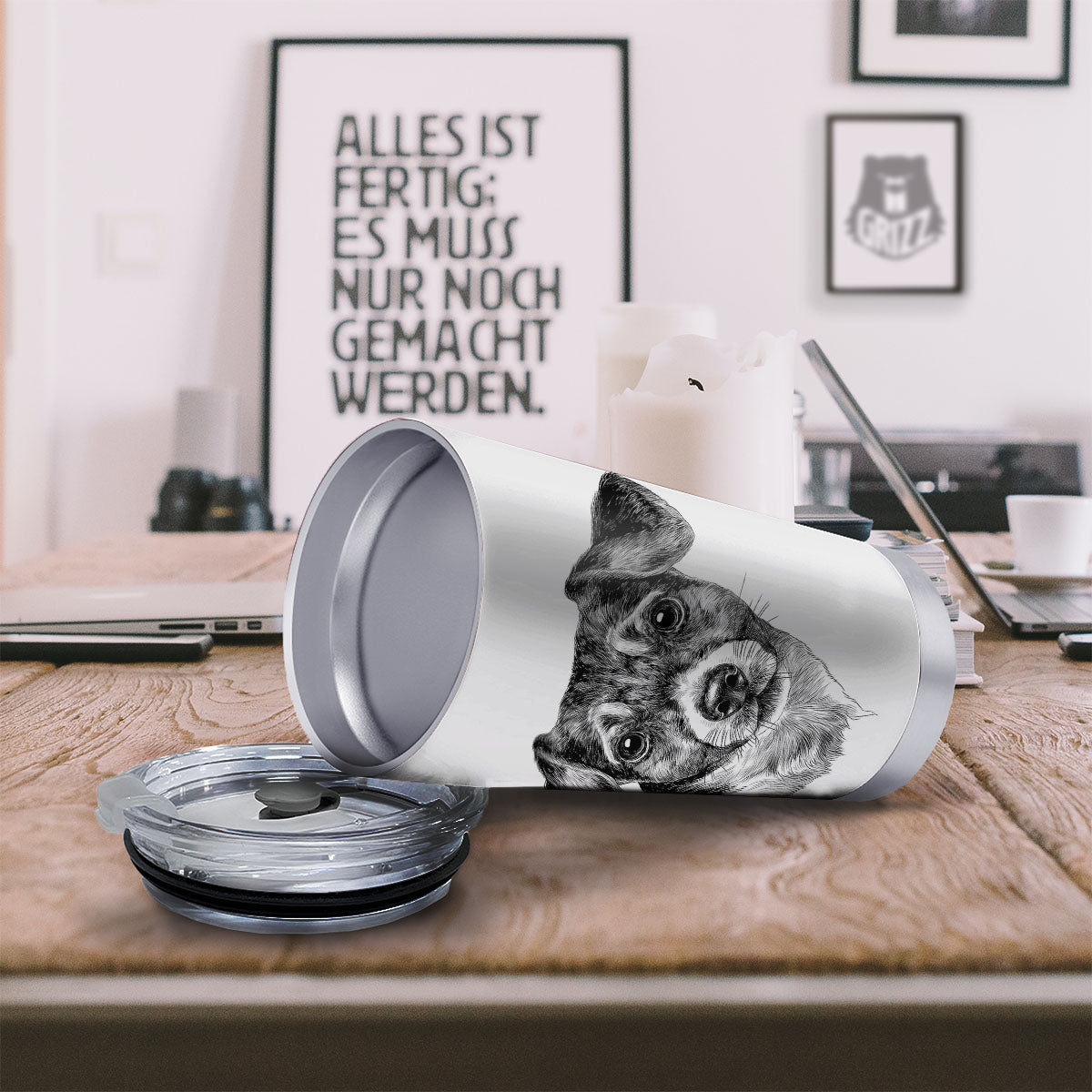 Jack Russell Terrier Drawing Print Tumbler-grizzshop