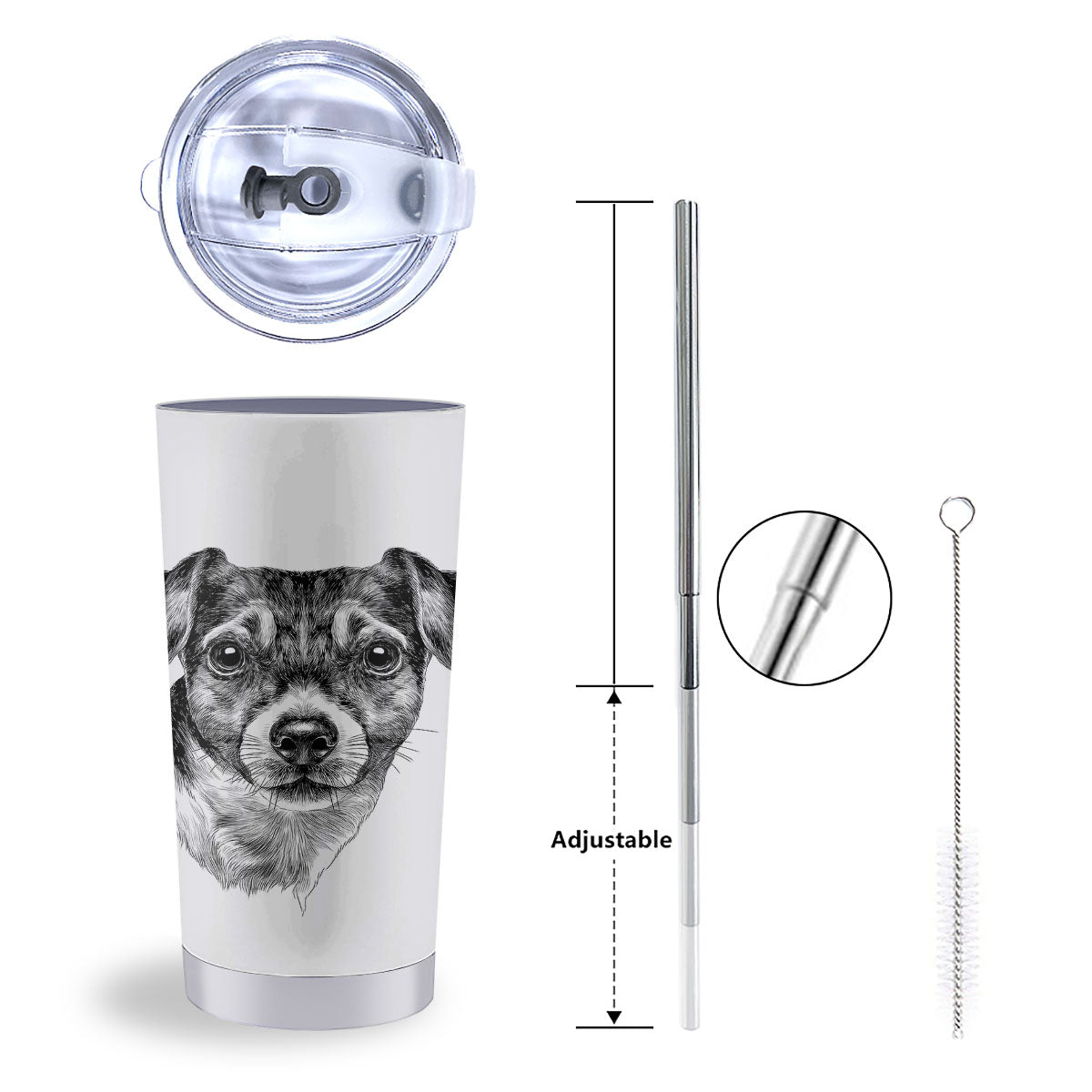 Jack Russell Terrier Drawing Print Tumbler-grizzshop