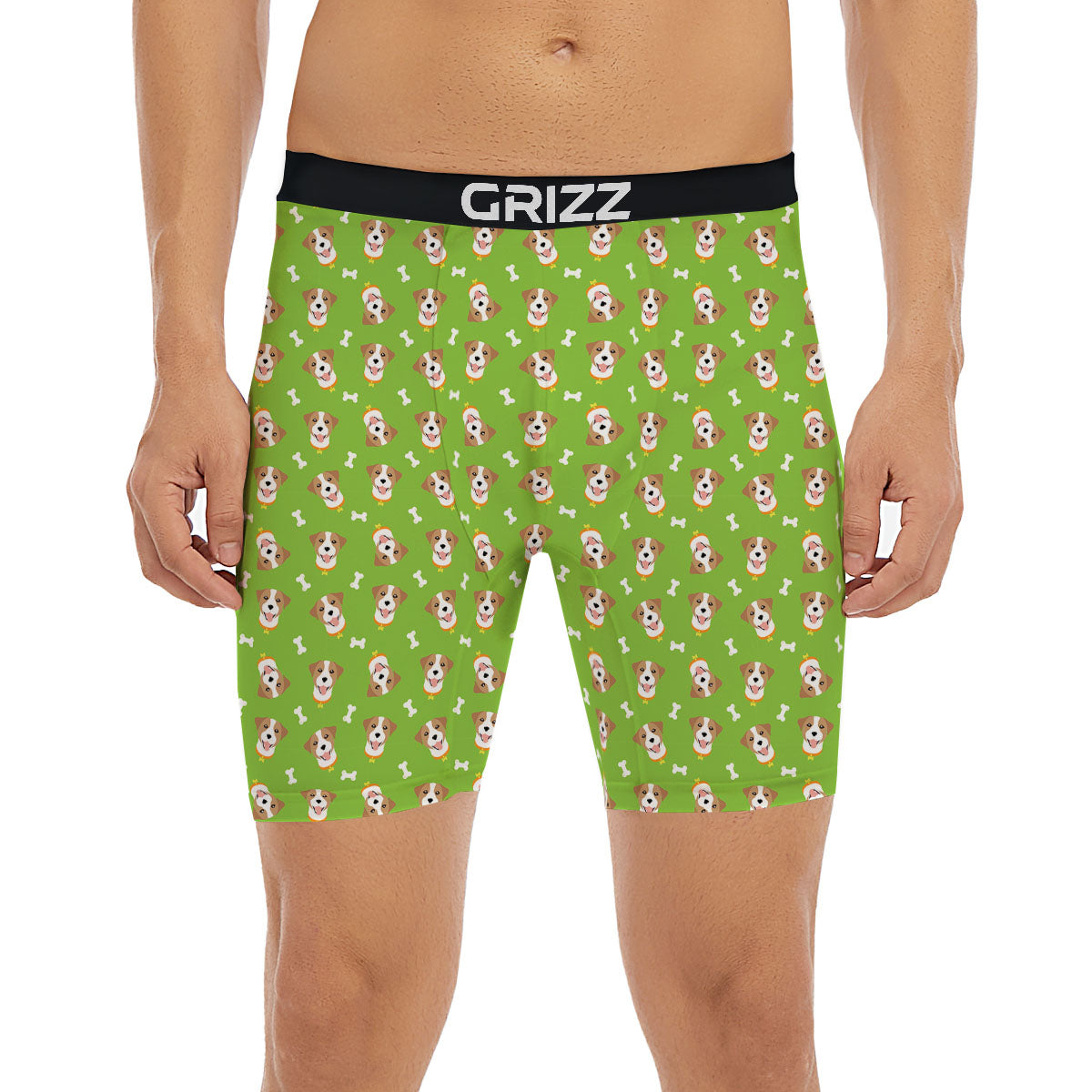Jack Russell Terrier Happy Print Pattern Boxer Briefs-grizzshop