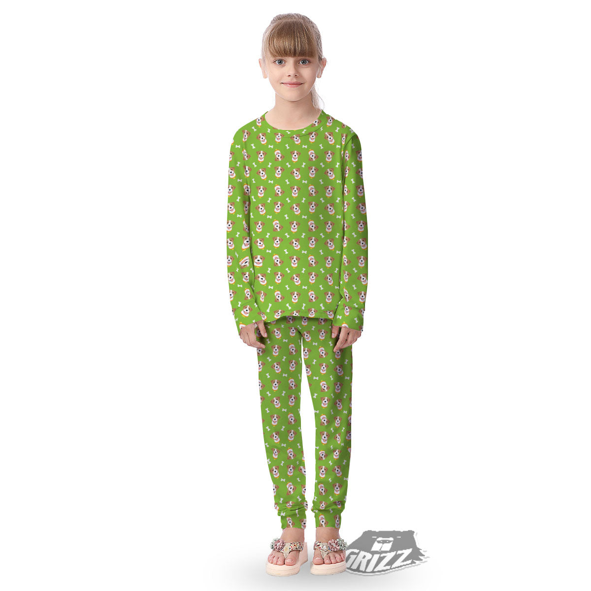 Jack Russell Terrier Happy Print Pattern Kid's Pajamas-grizzshop