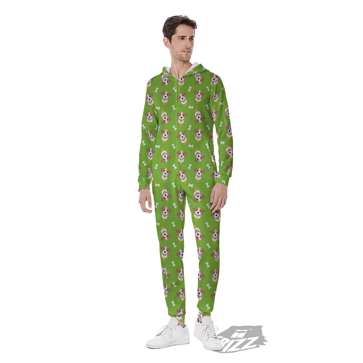 Jack Russell Terrier Happy Print Pattern Men's Jumpsuit-grizzshop