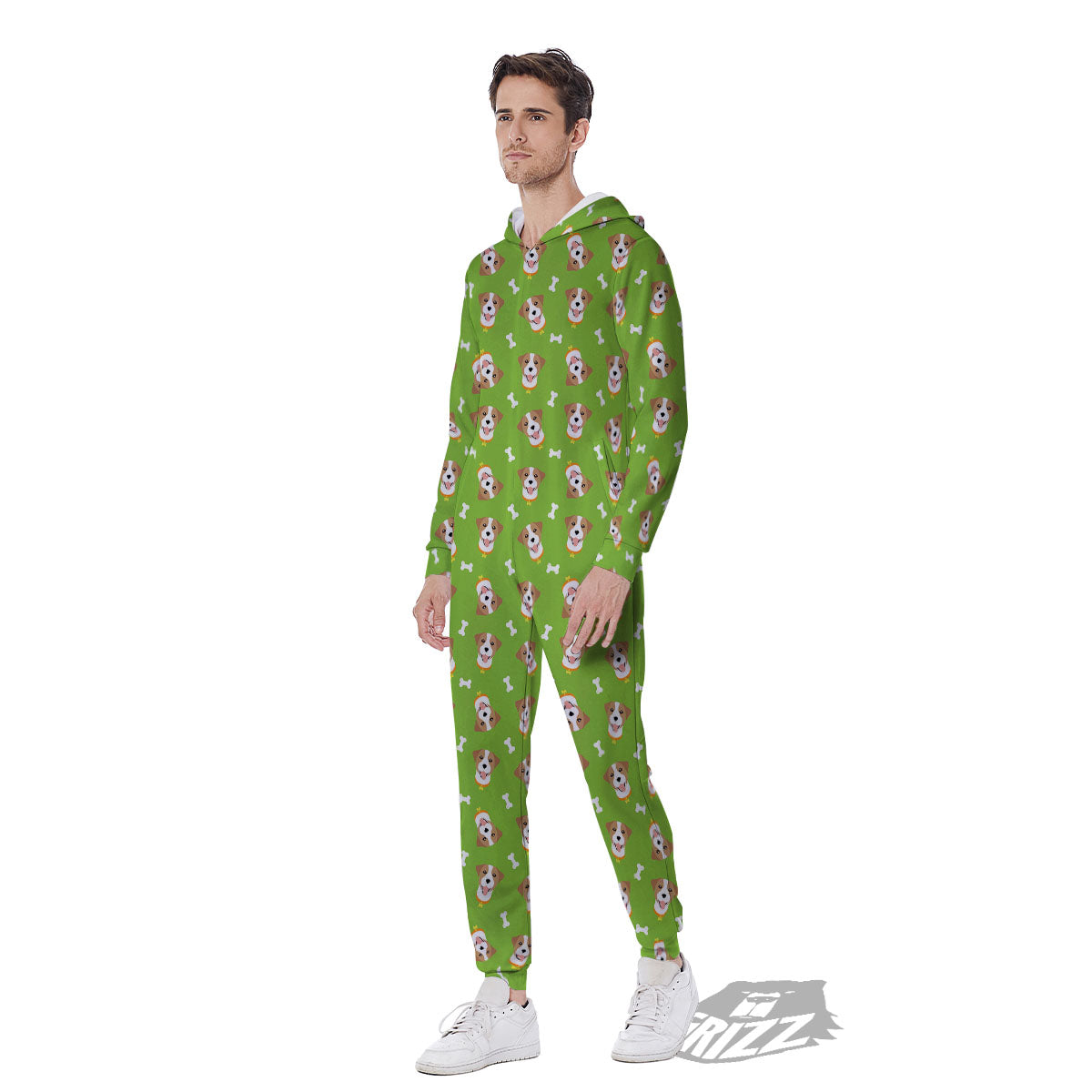 Jack Russell Terrier Happy Print Pattern Men's Jumpsuit-grizzshop