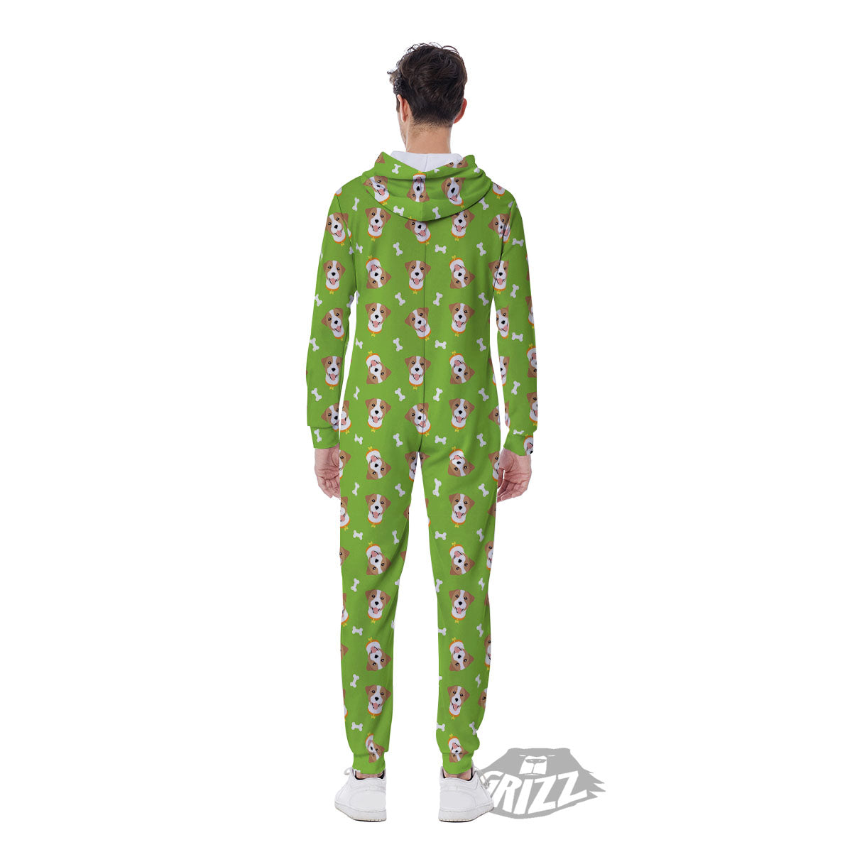 Jack Russell Terrier Happy Print Pattern Men's Jumpsuit-grizzshop