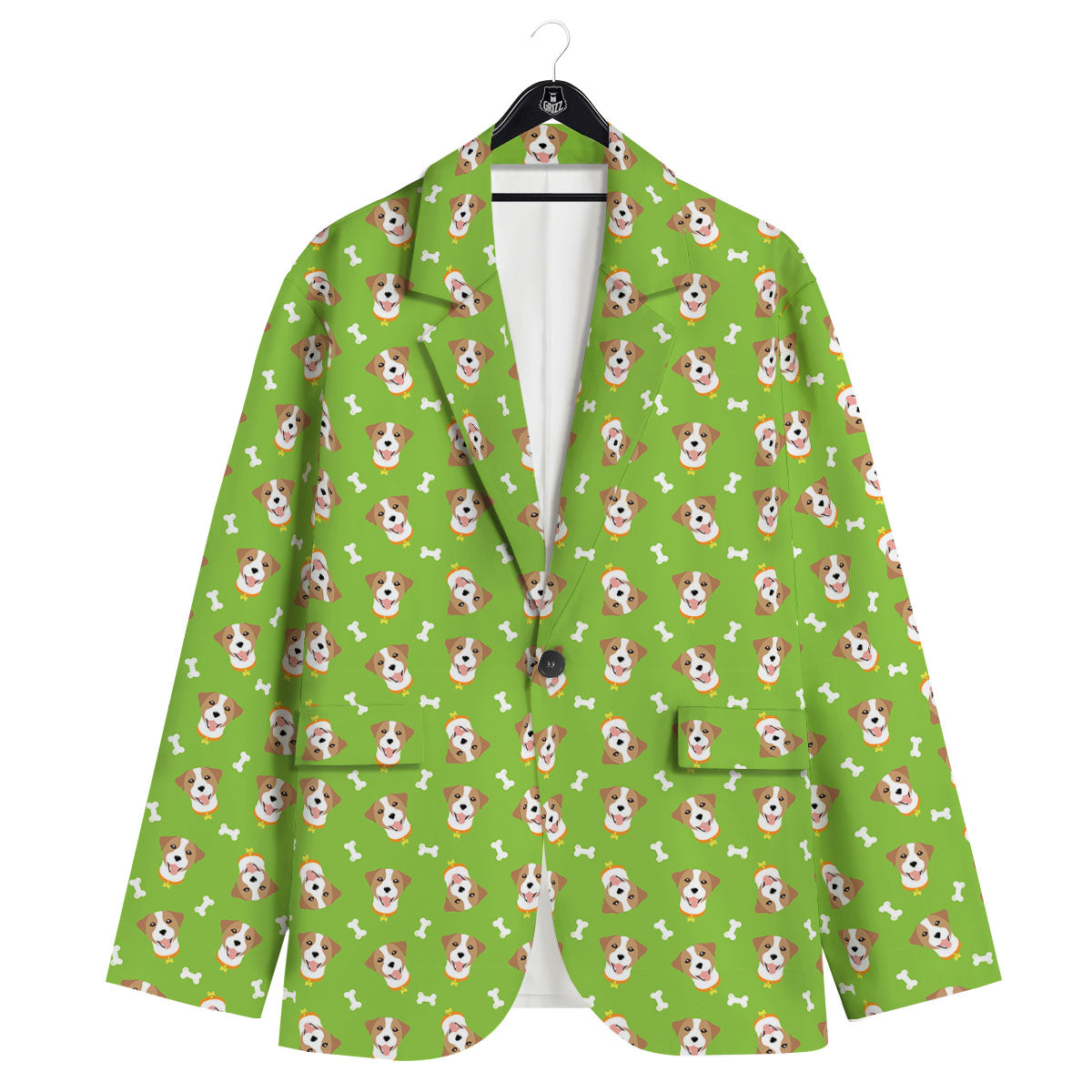 Jack Russell Terrier Happy Print Pattern Men's Sport Coat-grizzshop