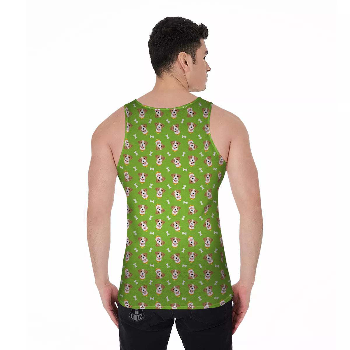 Jack Russell Terrier Happy Print Pattern Men's Tank Top-grizzshop