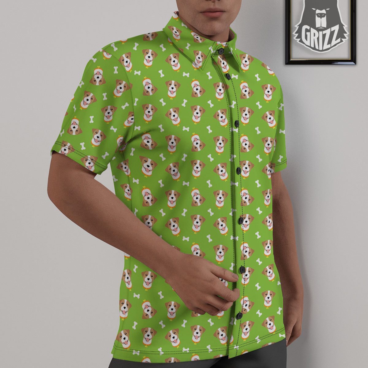 Jack Russell Terrier Happy Print Pattern Untucked Shirts-grizzshop