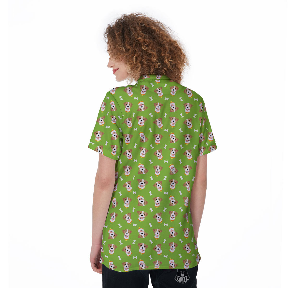 Jack Russell Terrier Happy Print Pattern Women's Golf Shirts-grizzshop