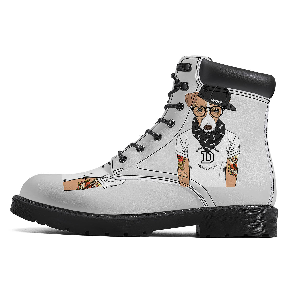 Jack Russell Terrier Hipster Print Boots-grizzshop