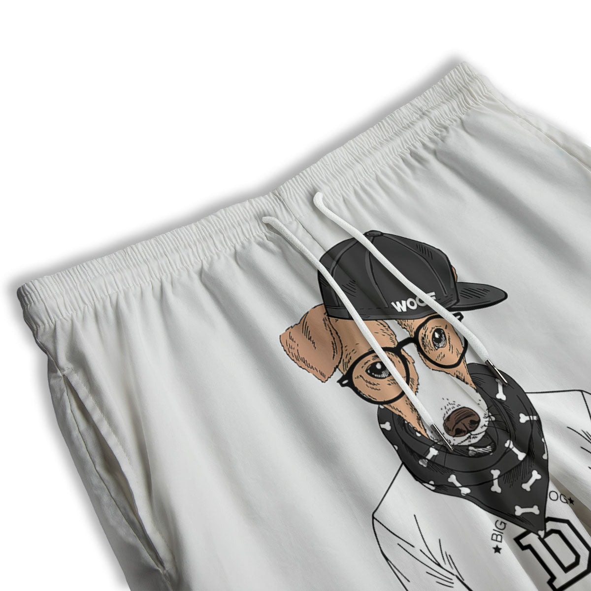 Jack Russell Terrier Hipster Print Men's Athletic Shorts
