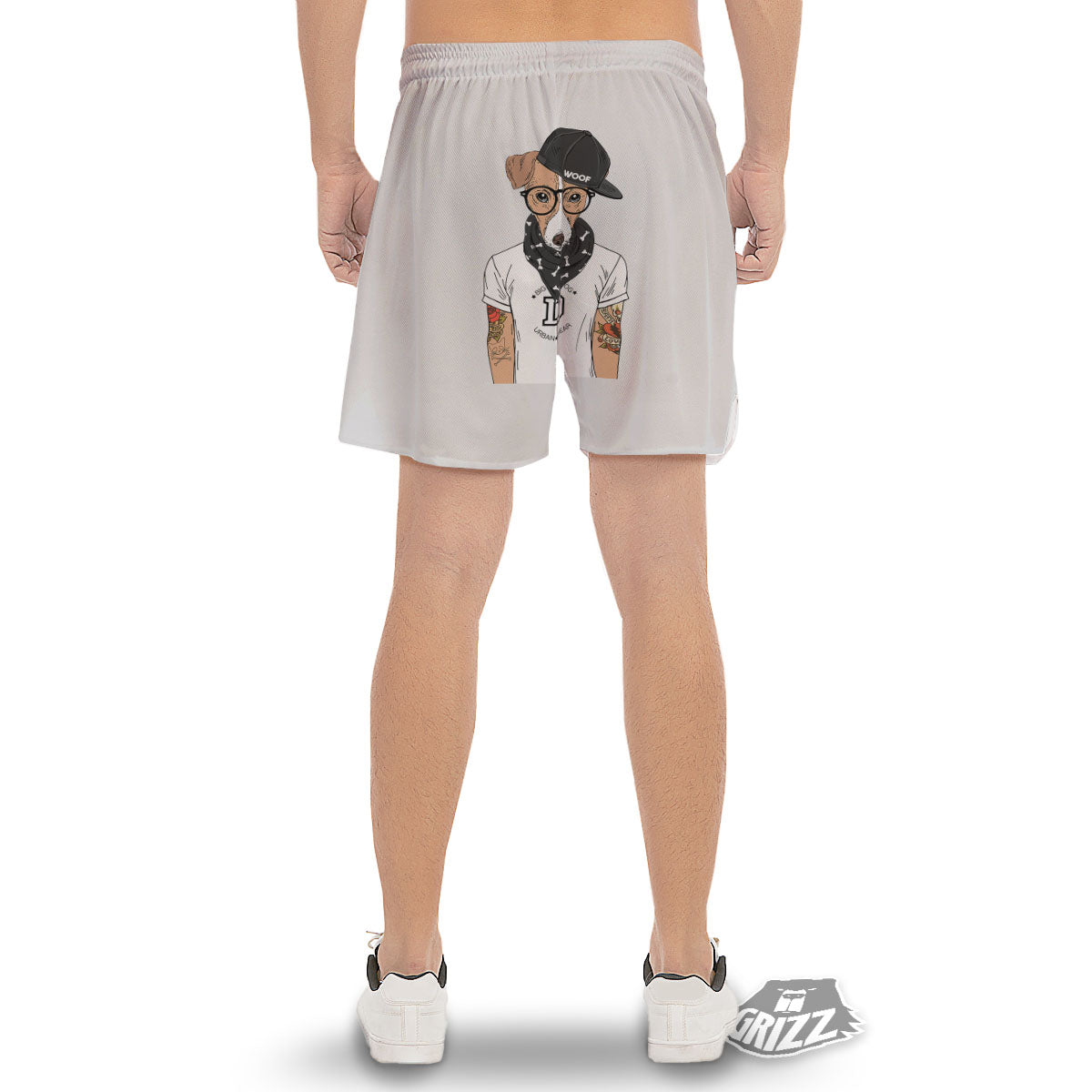 Jack Russell Terrier Hipster Print Men's Gym Shorts-grizzshop