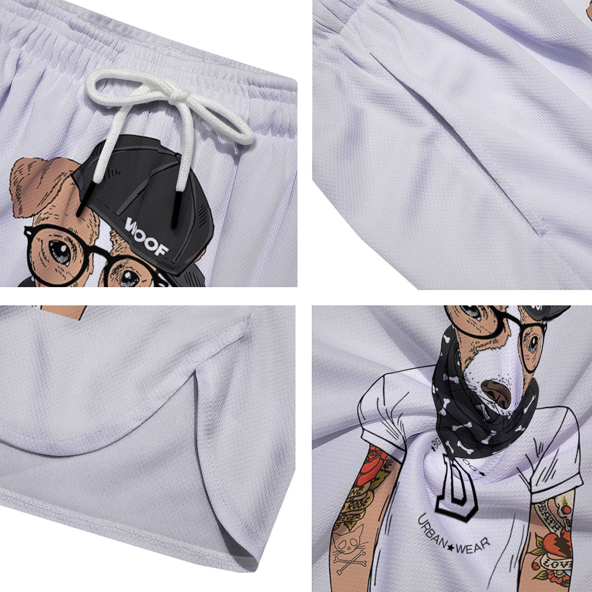 Jack Russell Terrier Hipster Print Men's Running Shorts-grizzshop