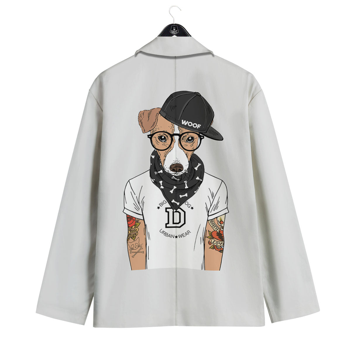 Jack Russell Terrier Hipster Print Men's Sport Coat-grizzshop