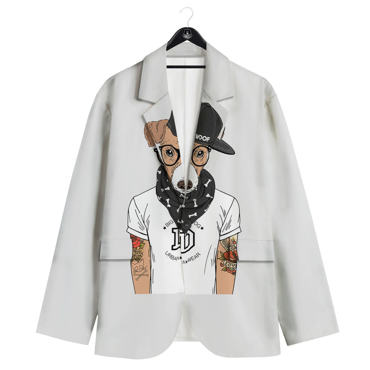 Jack Russell Terrier Hipster Print Men's Sport Coat-grizzshop