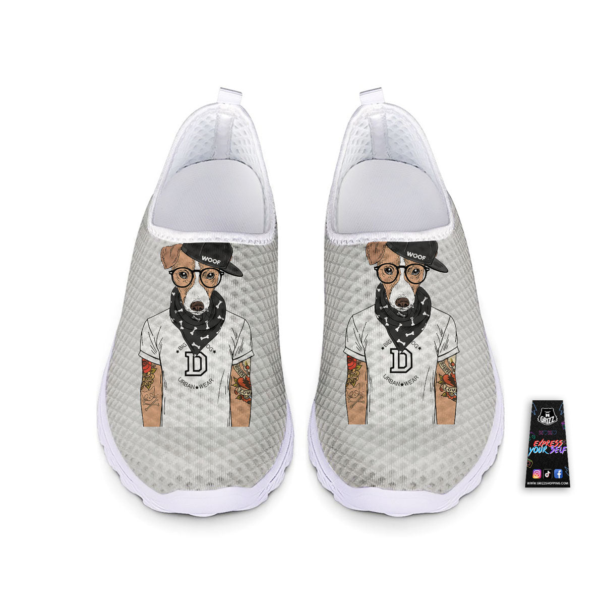 Jack Russell Terrier Hipster Print Nurse Shoes-grizzshop