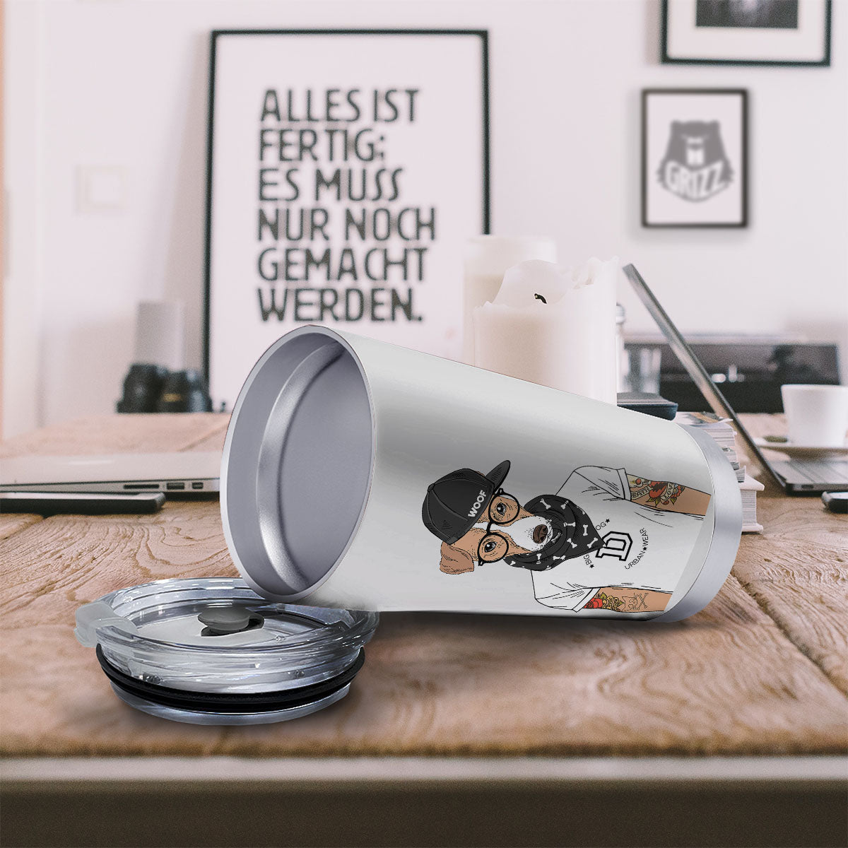 Jack Russell Terrier Hipster Print Tumbler-grizzshop
