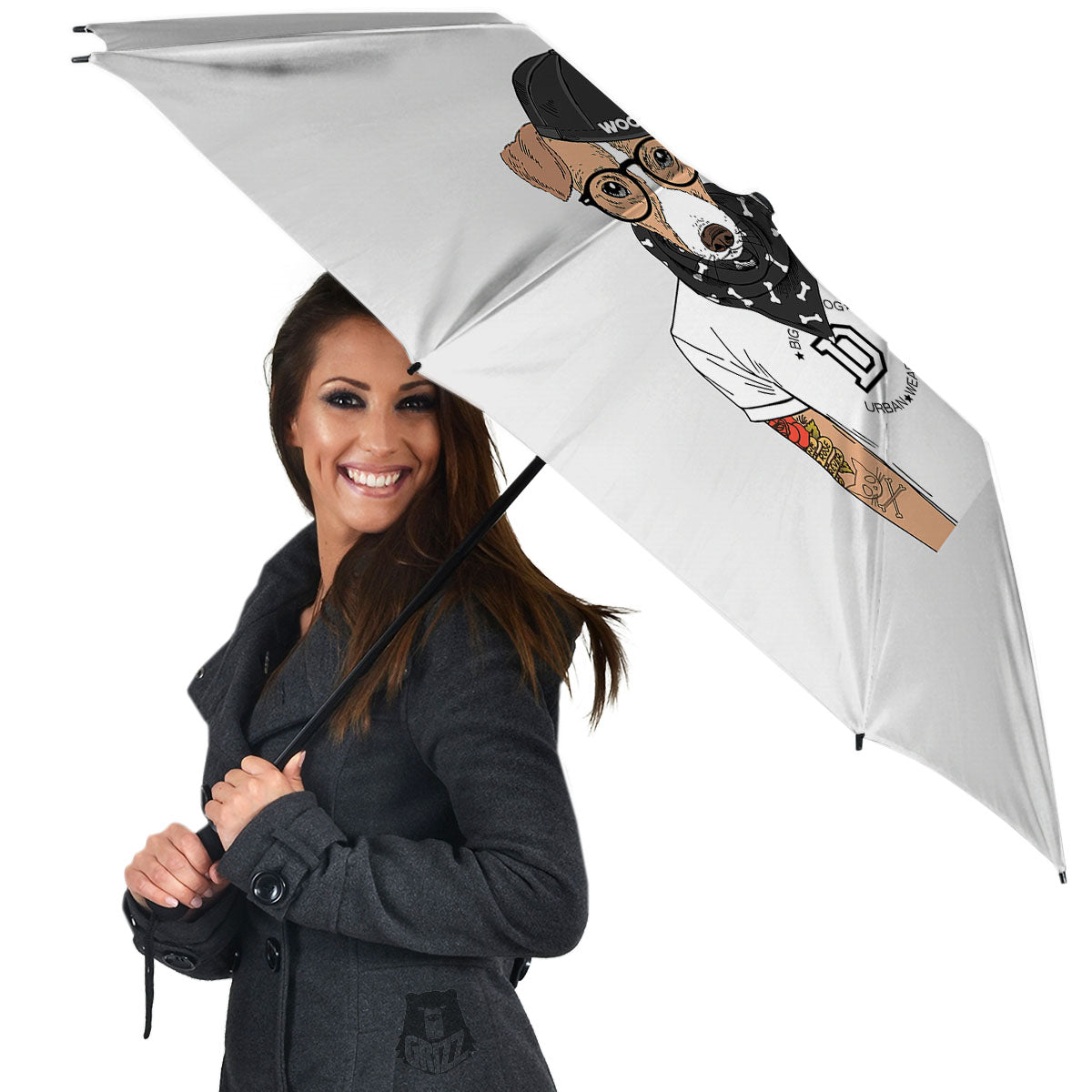 Jack Russell Terrier Hipster Print Umbrella-grizzshop