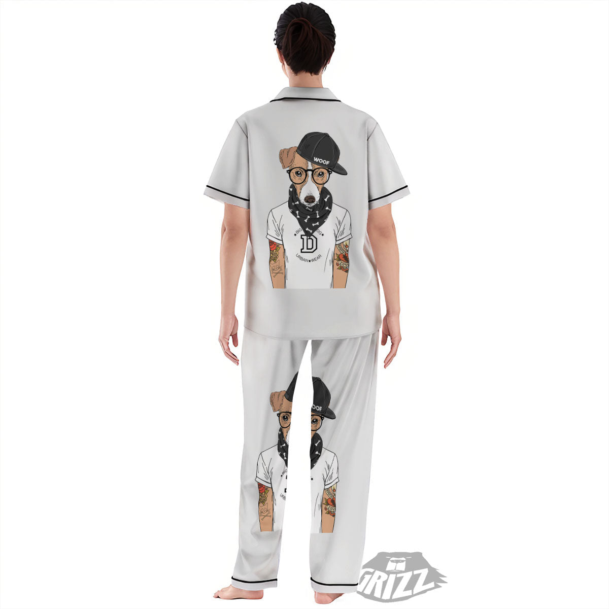 Jack Russell Terrier Hipster Print Women's Pajamas Set-grizzshop