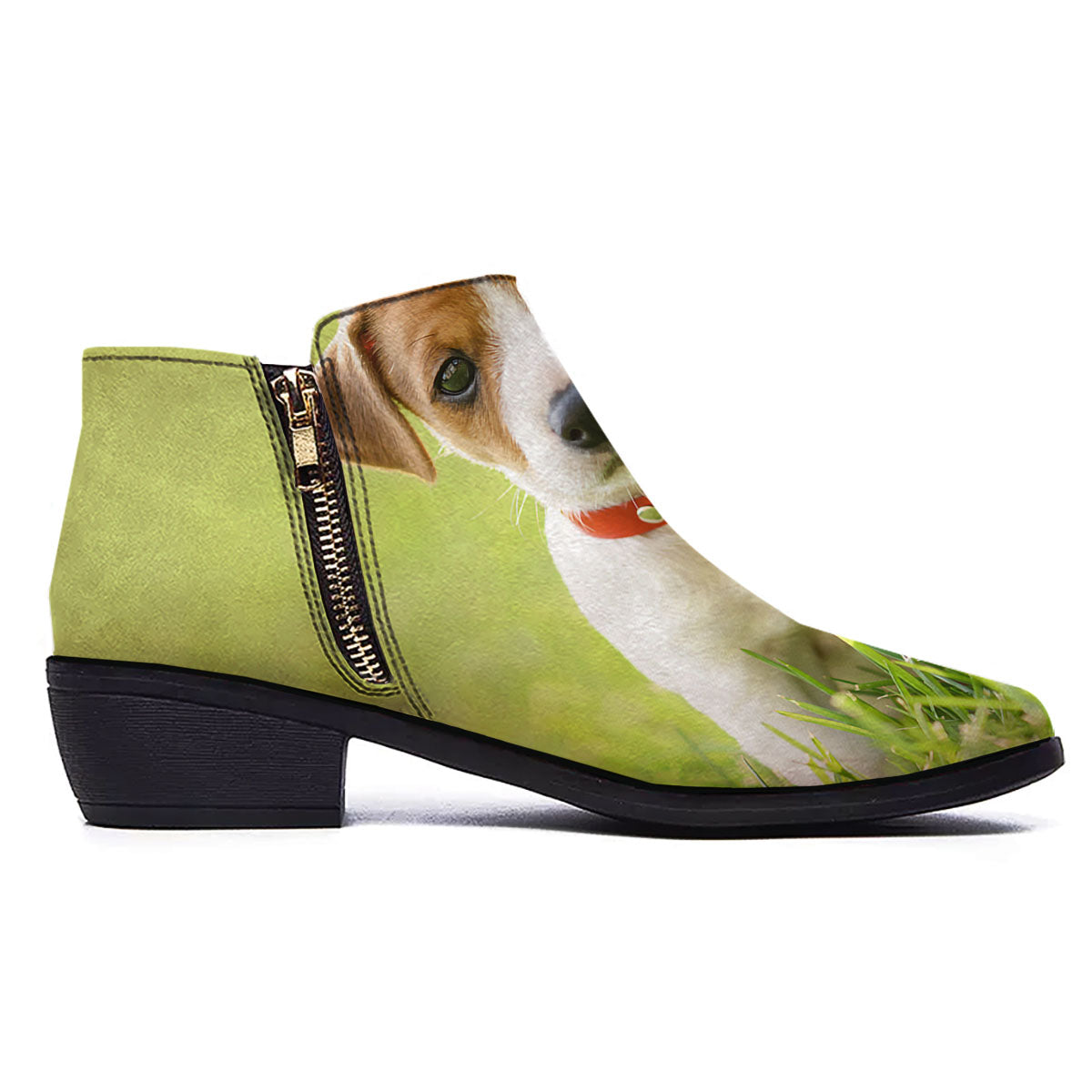 Jack Russell Terrier Little Print Ankle Boots-grizzshop