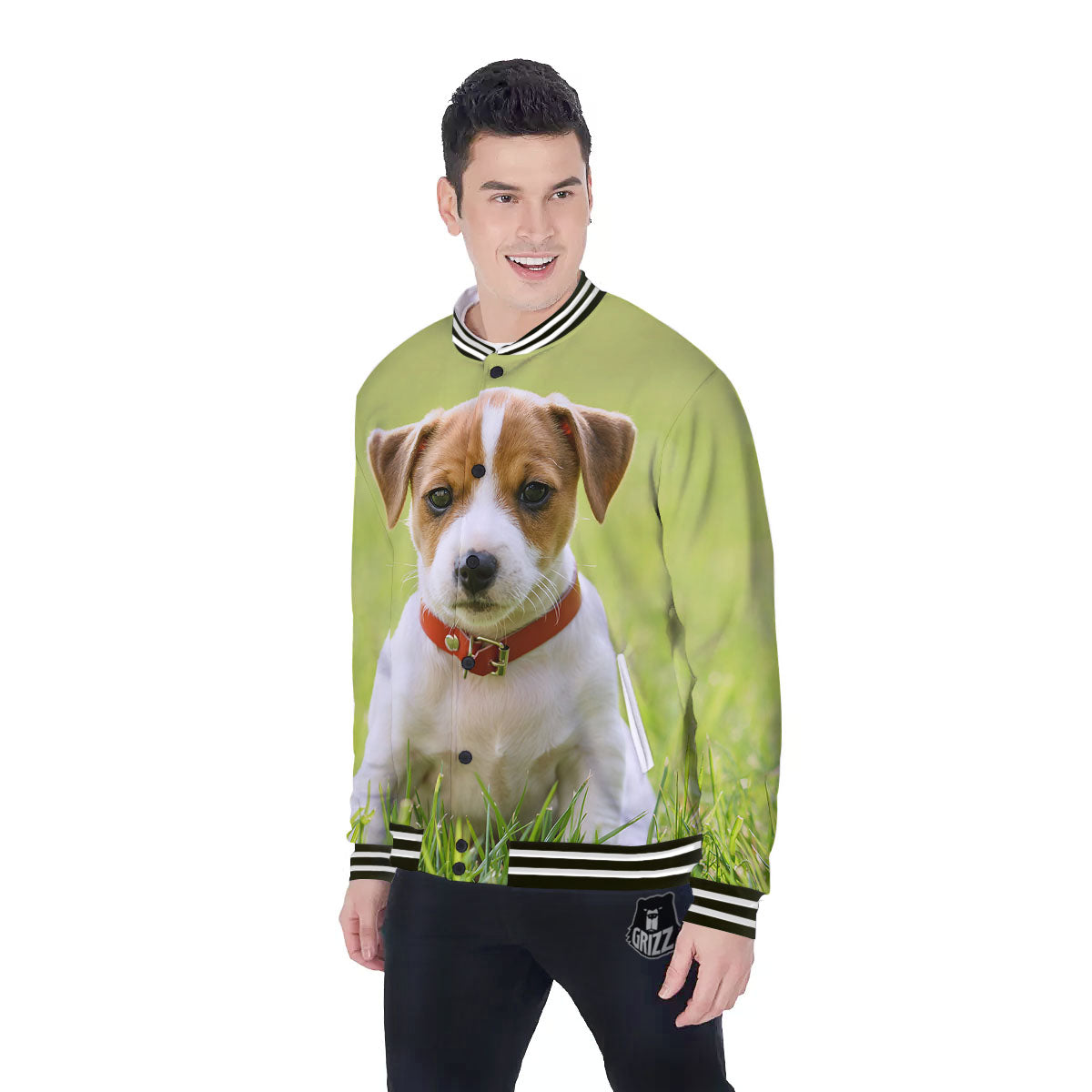 Jack Russell Terrier Little Print Baseball Jacket-grizzshop