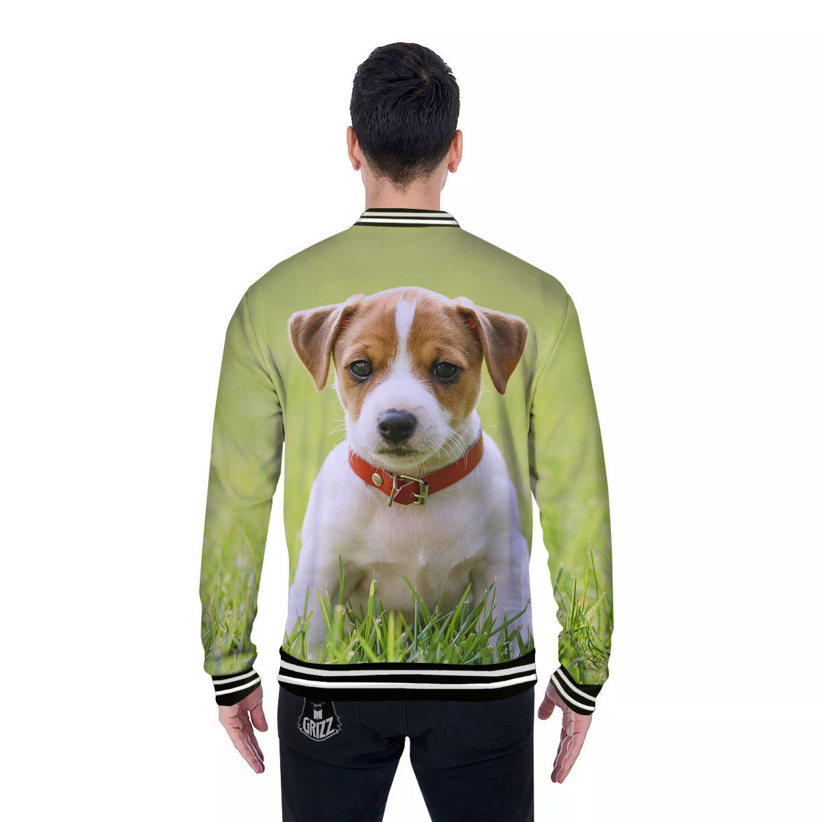Jack Russell Terrier Little Print Baseball Jacket-grizzshop